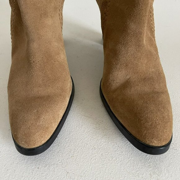 Tod's Suede Boot Bootie Buckle Womens Size 8 N Camel EUC - Picture 4 of 14